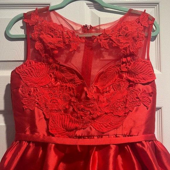 Red Satin Formal Dress - Picture 2 of 4